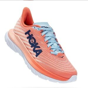 NEW! HOKA Mach 5 Women’s 9 Color: CAMELLIA/PEACH PARFAIT